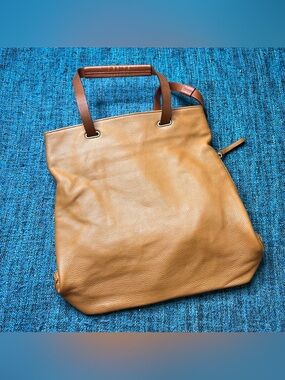 Mark & Graham The Bedford Convertible Backpack Tote Bag Tan Brown Leather